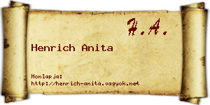 Henrich Anita névjegykártya