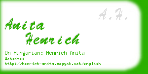 anita henrich business card